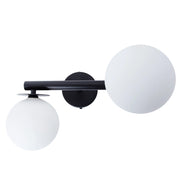 Applique AVOLA nera con sfere vetro bianco 2xG9 Sigma