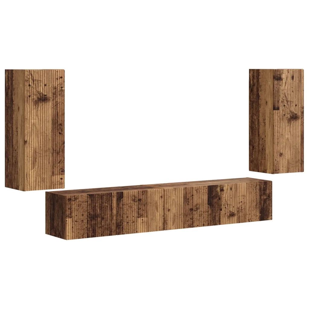 Set mobile TV 4 pcs Legno vecchio Legno multistrato 3409166