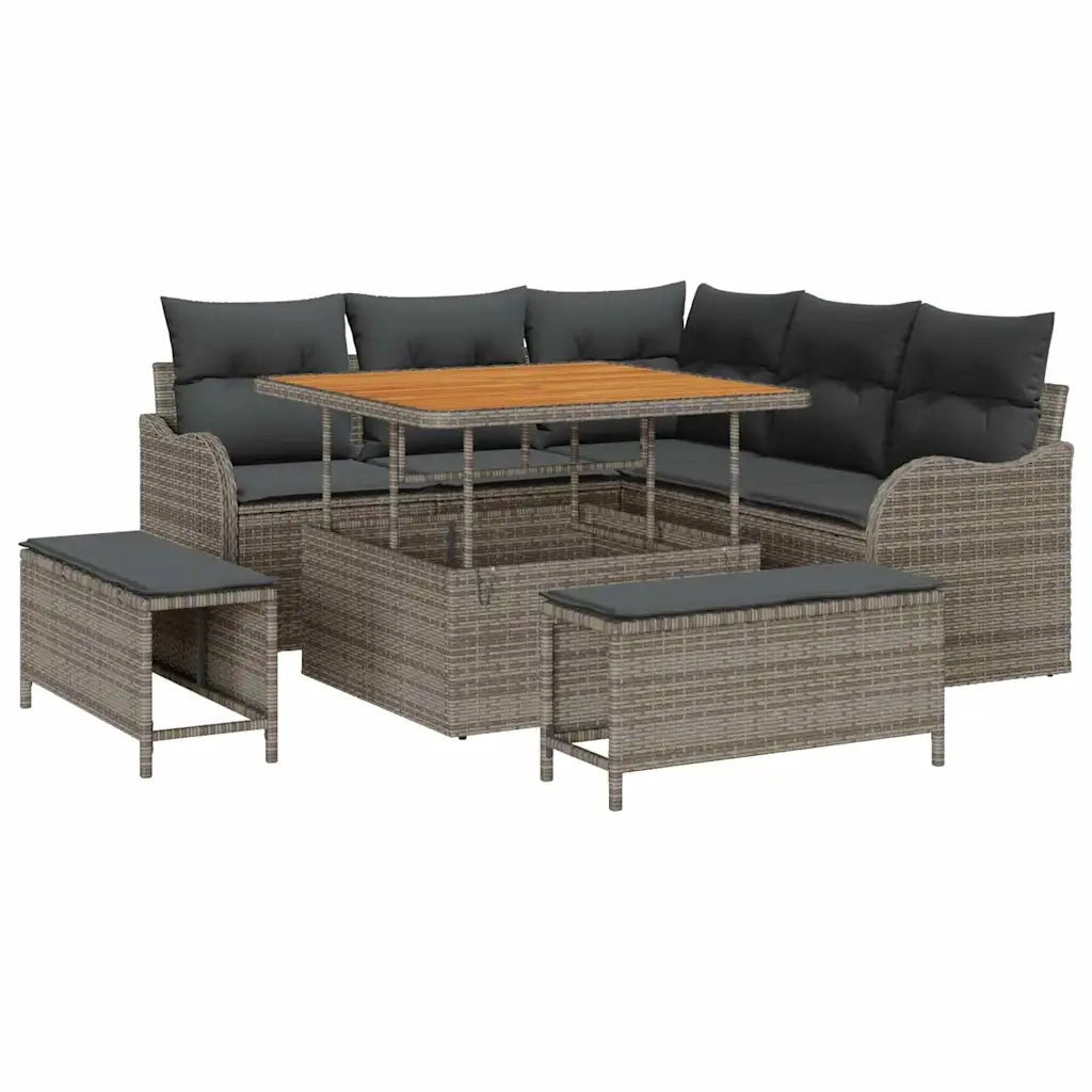 Set Divano da Giardino con cuscino con cuscino 8 pcs Grigio 3364208