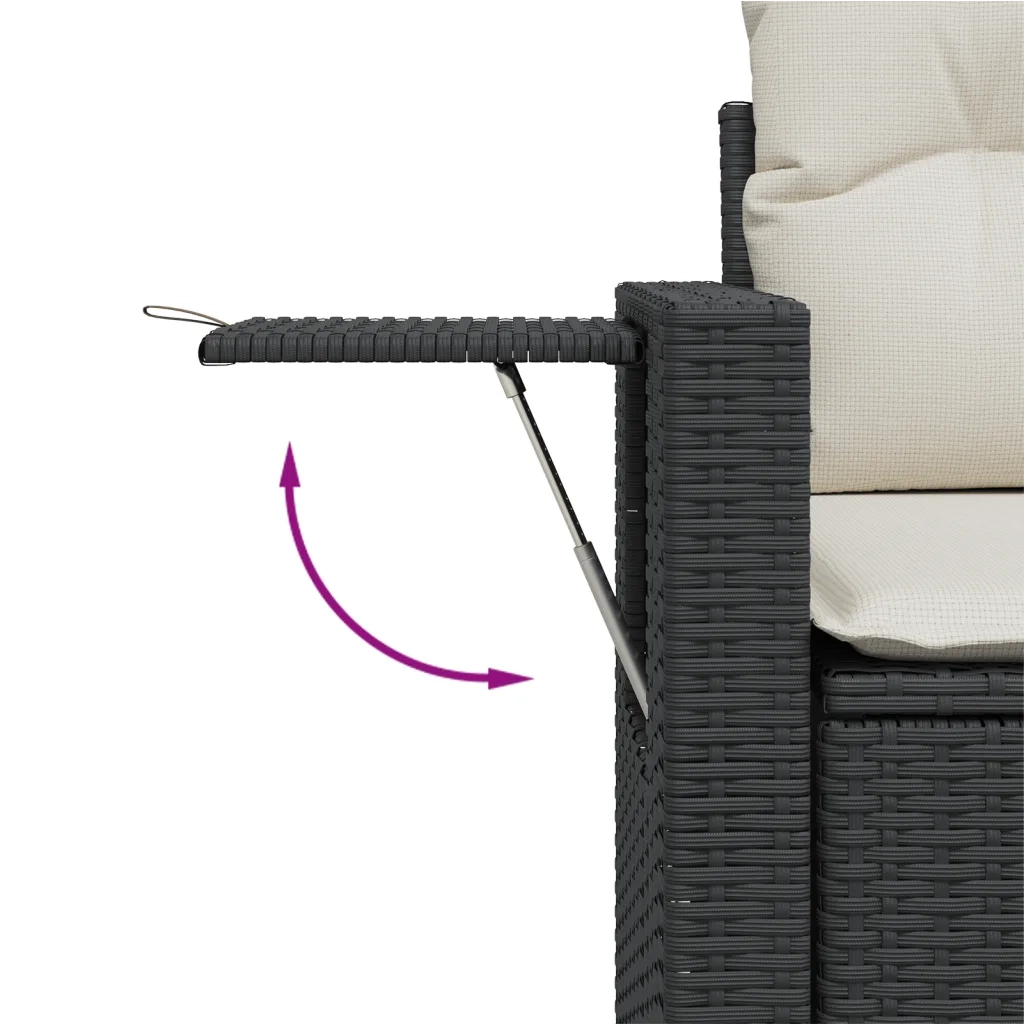 Set Divani da Giardino con Cuscini 7pz Nero Polyrattan 3224453