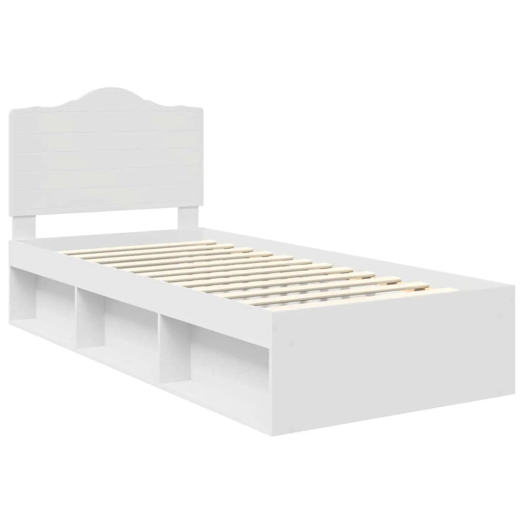 Struttura del letto-Giroletto-Rete del Letto Bianco 90 x 190 cm Pino massello 942462