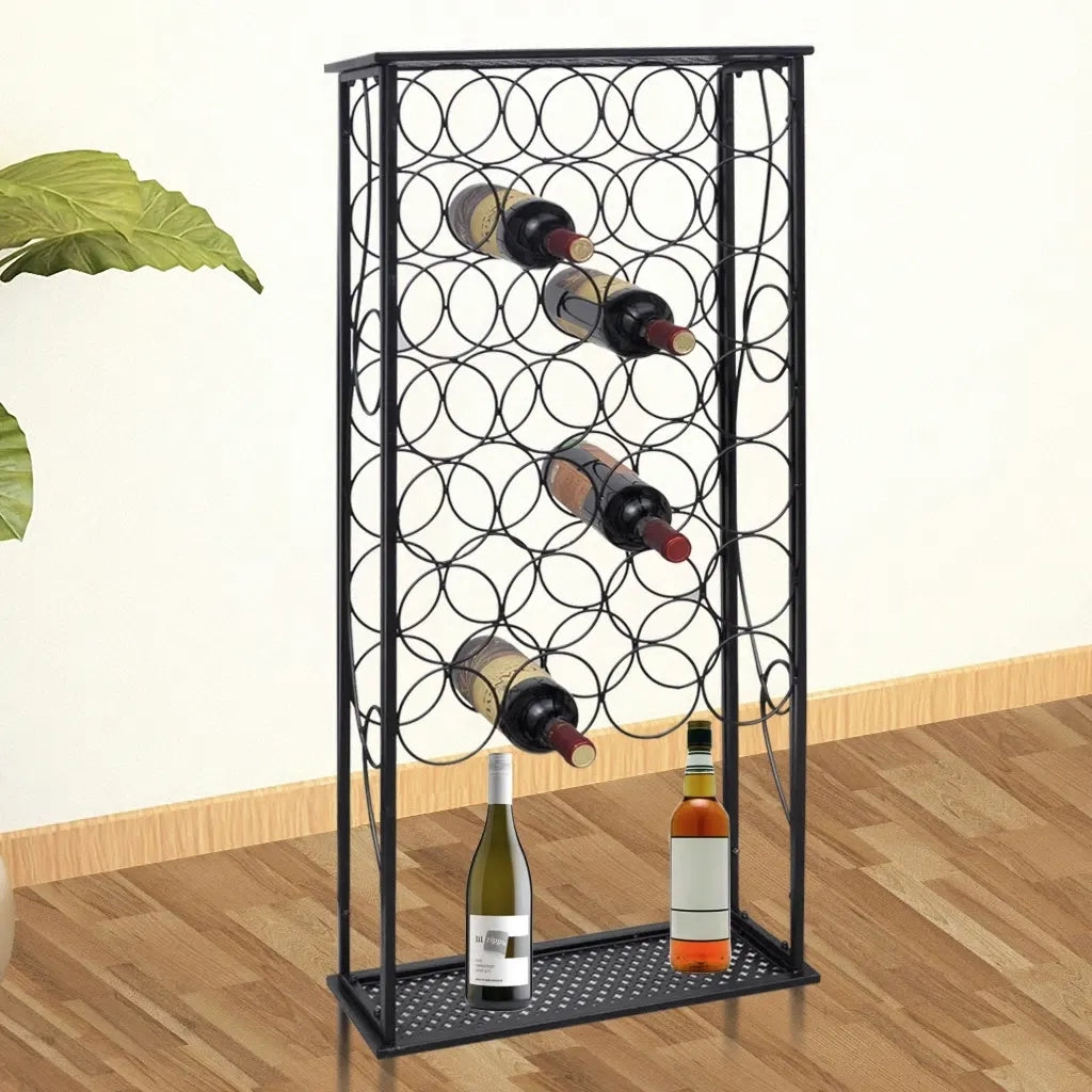 Portabottiglie per 28 Bottiglie di Vino in Metallo 240942