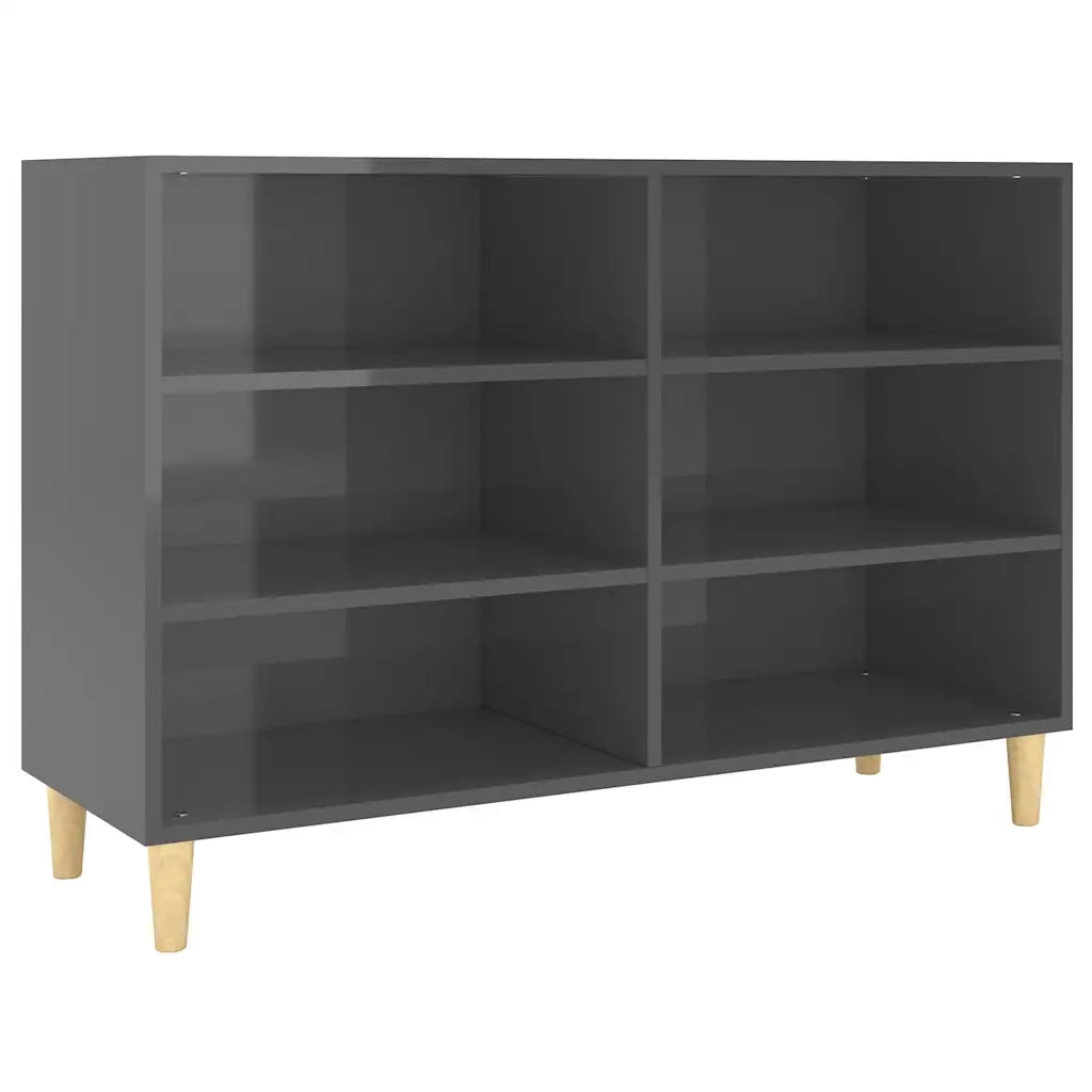 Credenza-Buffet-Armadio da cucina Grigio Lucido 103,5x35x70 cm in Legno Multistrato 926391
