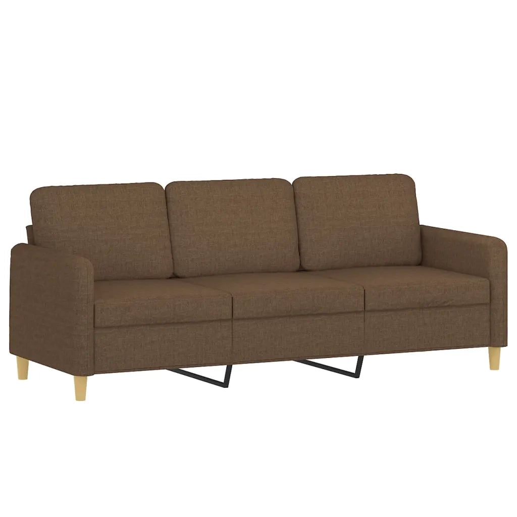 Set di Divani 4 pz con Cuscini Marrone in Tessuto 3202081