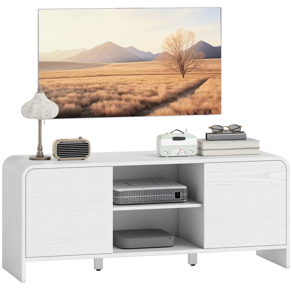 Mobile TV con 2 ante e ripiani ¨C Xylo ¨C Bianco 110x35x45cm