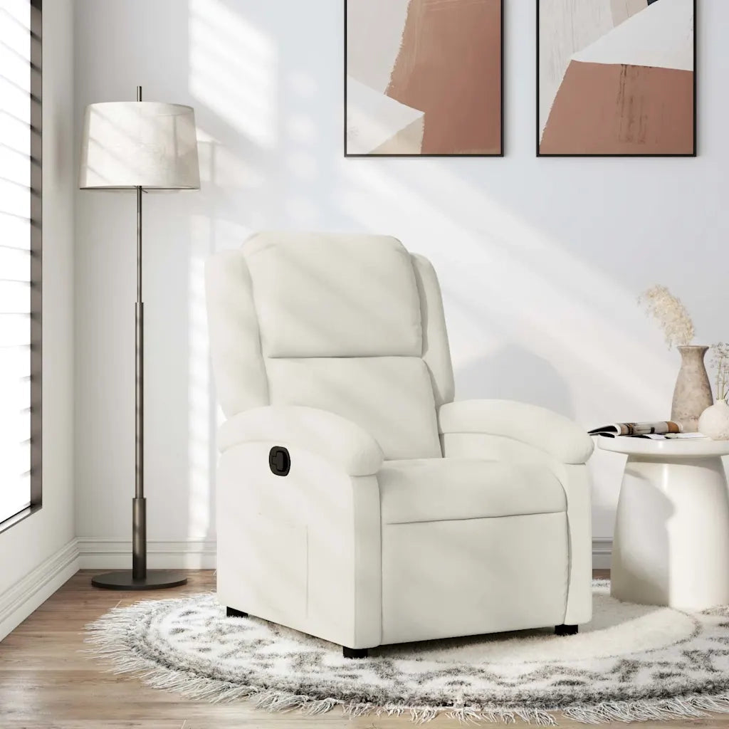 Poltrona | Sedia Relax reclinabile in velluto crema