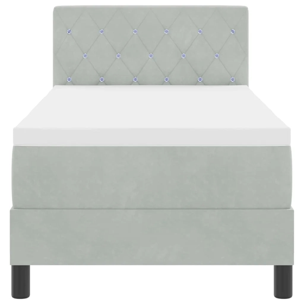 Letto a molle con materasso Grigio chiaro 80 x 200 cm Velluto 3339068