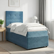 Letto box spring con materasso Blu 90 x 190 cm Velluto 3454515