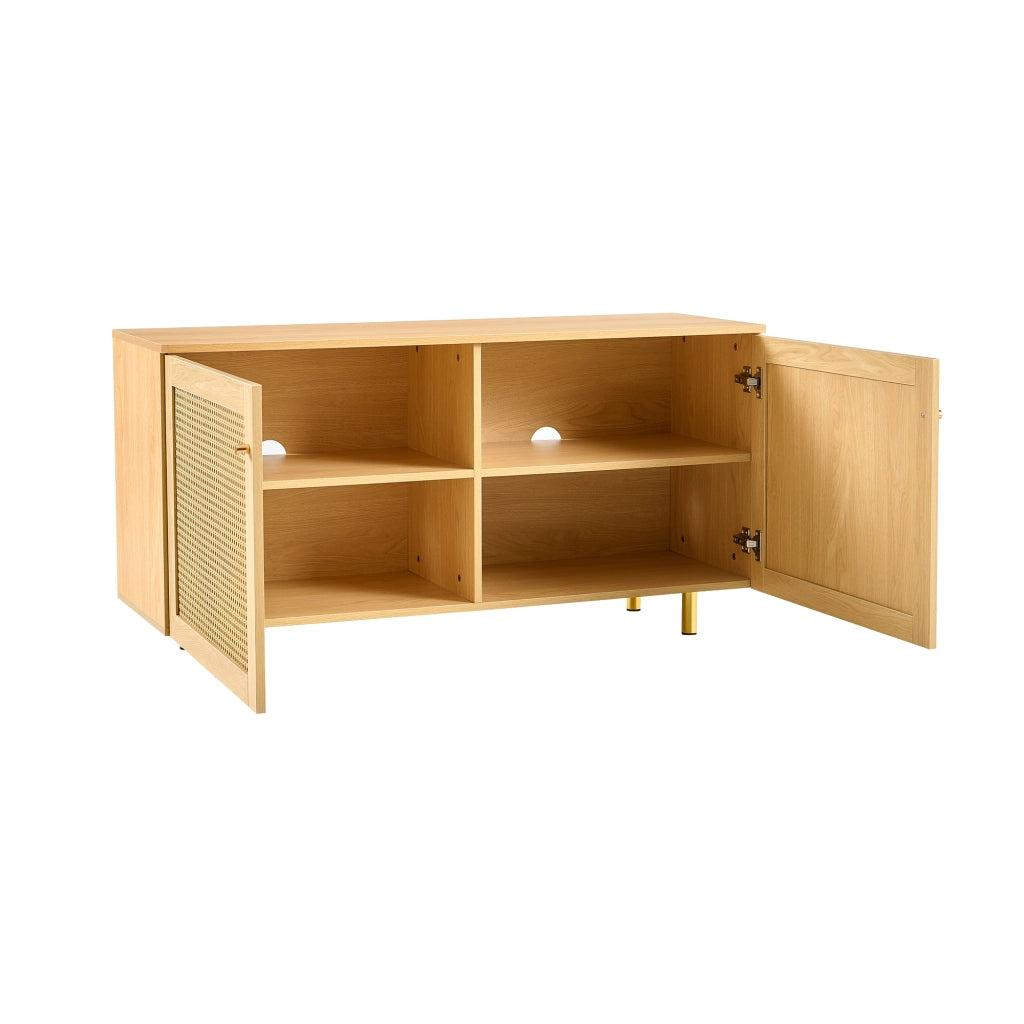 Credenza in vimini - Zephmum - H63x120x40 cm - Rustica, doppia ante