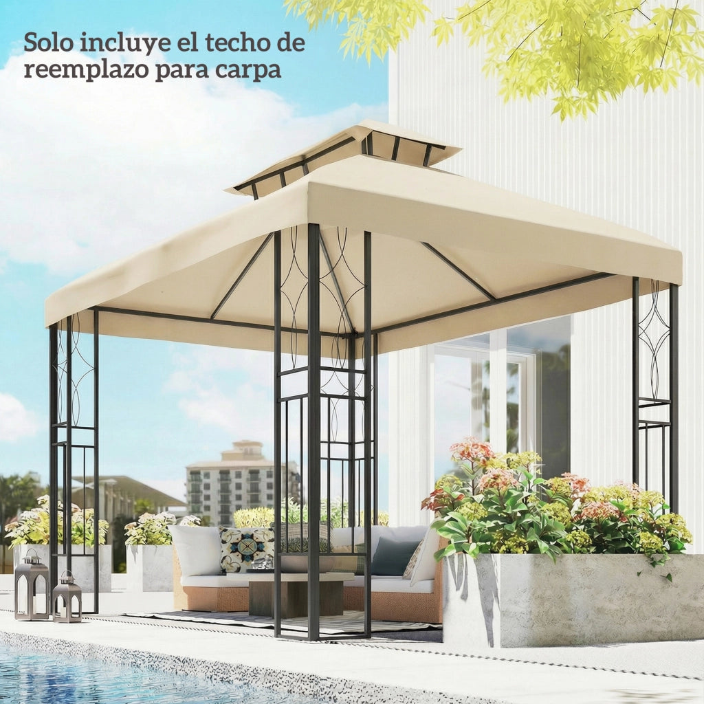 Toldo da giardino 4x3 m ¨C Minimal ¨C bianco crema