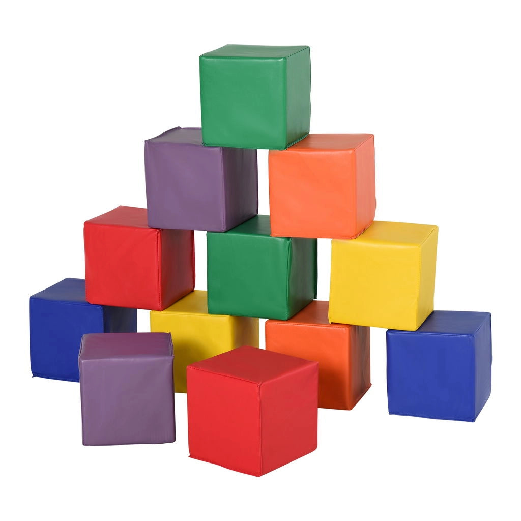SET 12 CUBI MORBIDI GIOCO PER BAMBINI EDUCATIVO DA 2 ANNI IN SU MULTICOLOR