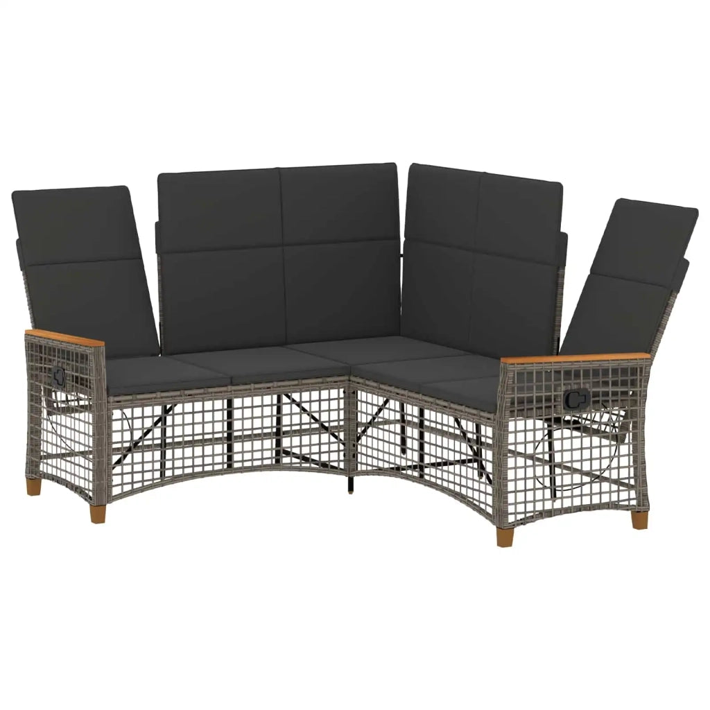 Set di Divani Recliner da Giardino Grigio e Grigio Scuro 42026824