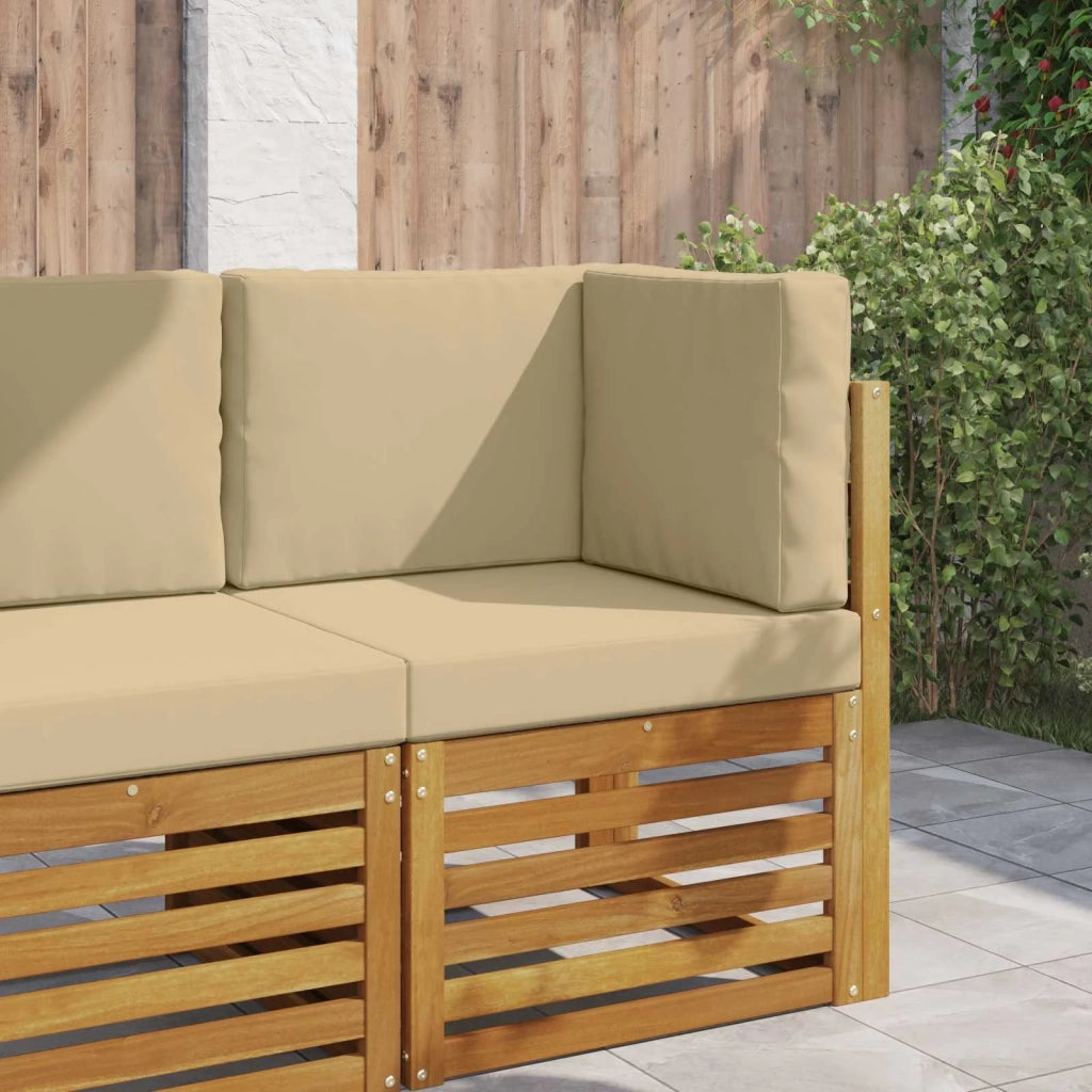 Cuscino per divano da esterno 3 pcs Beige Poliestere 900747