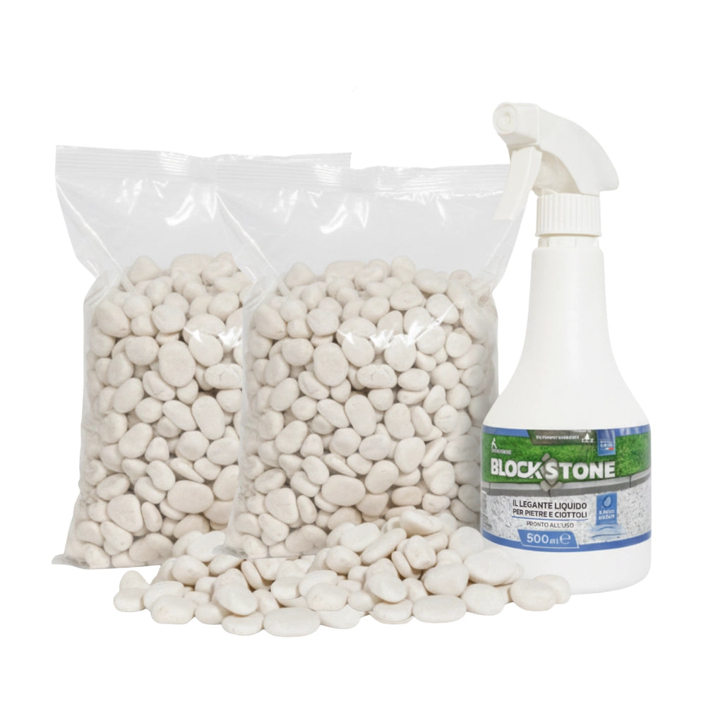 Kit stabilizzazione ciottoli 2 sacchi da 5 kg con legante formato 0,5 l *** misura 40/60, confezione 1
