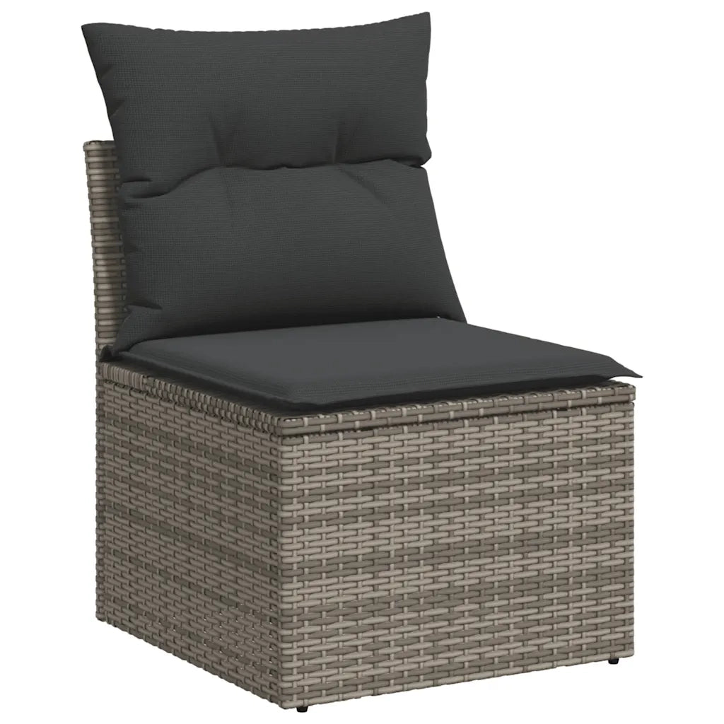 Set Divani da Giardino 11 pz con Cuscini in Polyrattan Grigio 3220731