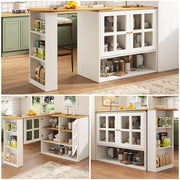 Credenza Girevole con Vetro e Ripiani ¨C MINIMAL ¨C Bianco