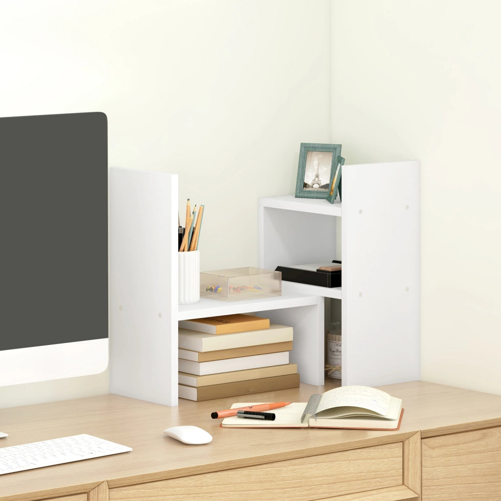 Scrivania modulare con scaffale ¨C Minimal ¨C MDF bianco 2 pezzi