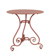 Tavolo Rotondo Acciaio Rosso Rustico da Esterno 70 cm - JENARIS