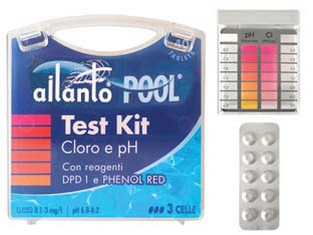 1pz kit tester cloro e ph con reagenti  in pastiglie 10x4 tablets cod:ferx.fer396059