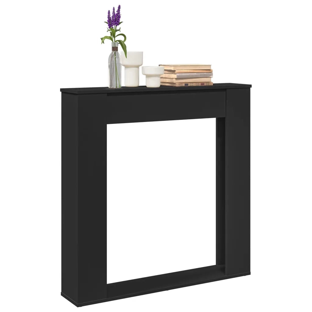 Cornice per Camino Nera 100x20x100 cm in Truciolato 854572