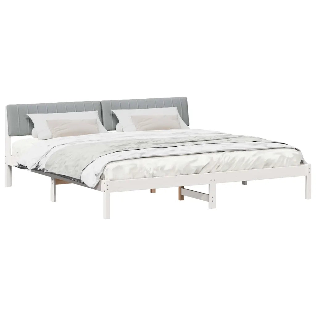 Struttura del Letto Bianco e grigio chiaro 200 x 200 cm