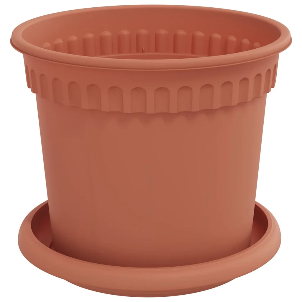 Vasi per Piante 6 pcs Rosso Mattone Ø 15 x 12 cm Plastica 3403255