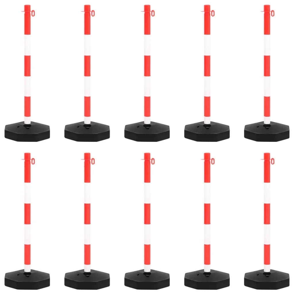Set di Pali Stradali con Catena in Plastica di 10 m 150955