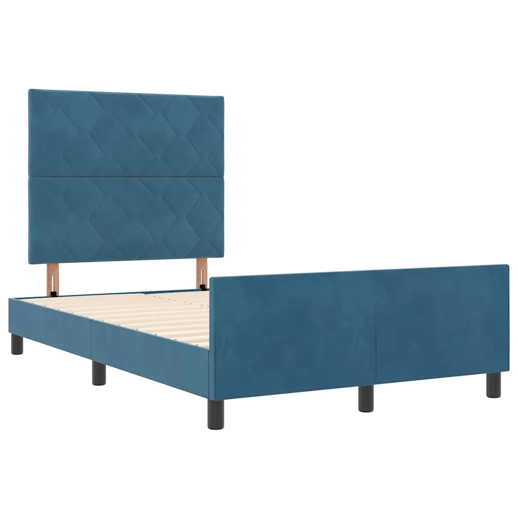 Letto a molle con testiera Blu Scuro 120 x 190 cm Velluto 3344997