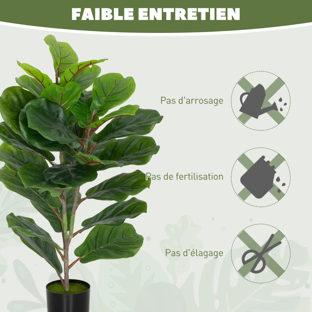 Piante Artificiali Ficus 80 cm con Vaso ¨C Minimal ¨C Verde Plastica