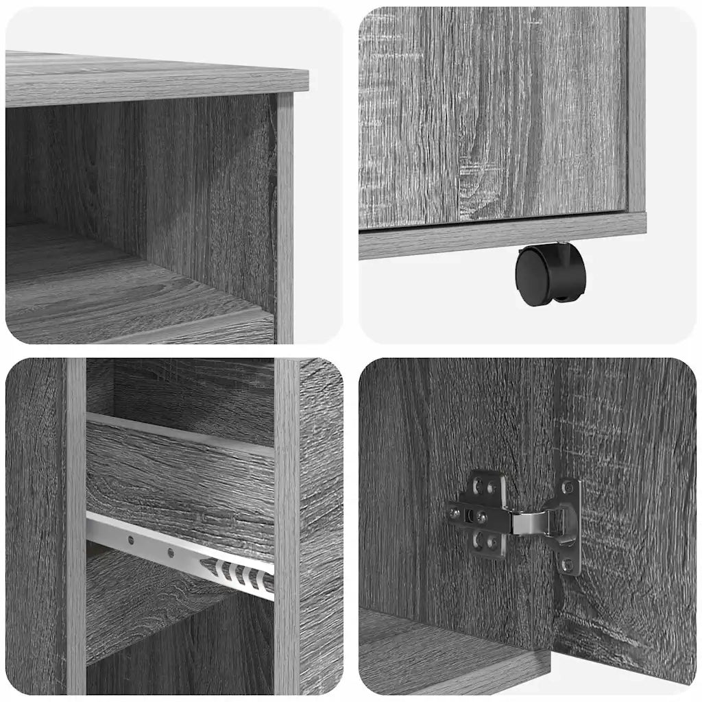 Scrivania con Ruote con cassetto Grigio Sonoma 91 x 50 x 77 cm 869535