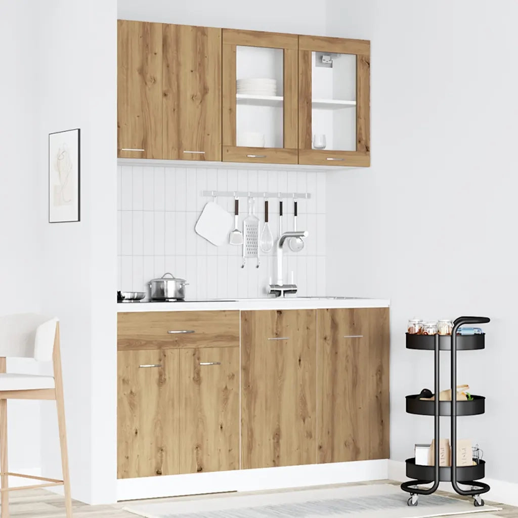 Set di Mobili da Cucina 4 pz Lyon Rovere Artigianale Truciolato 3328574