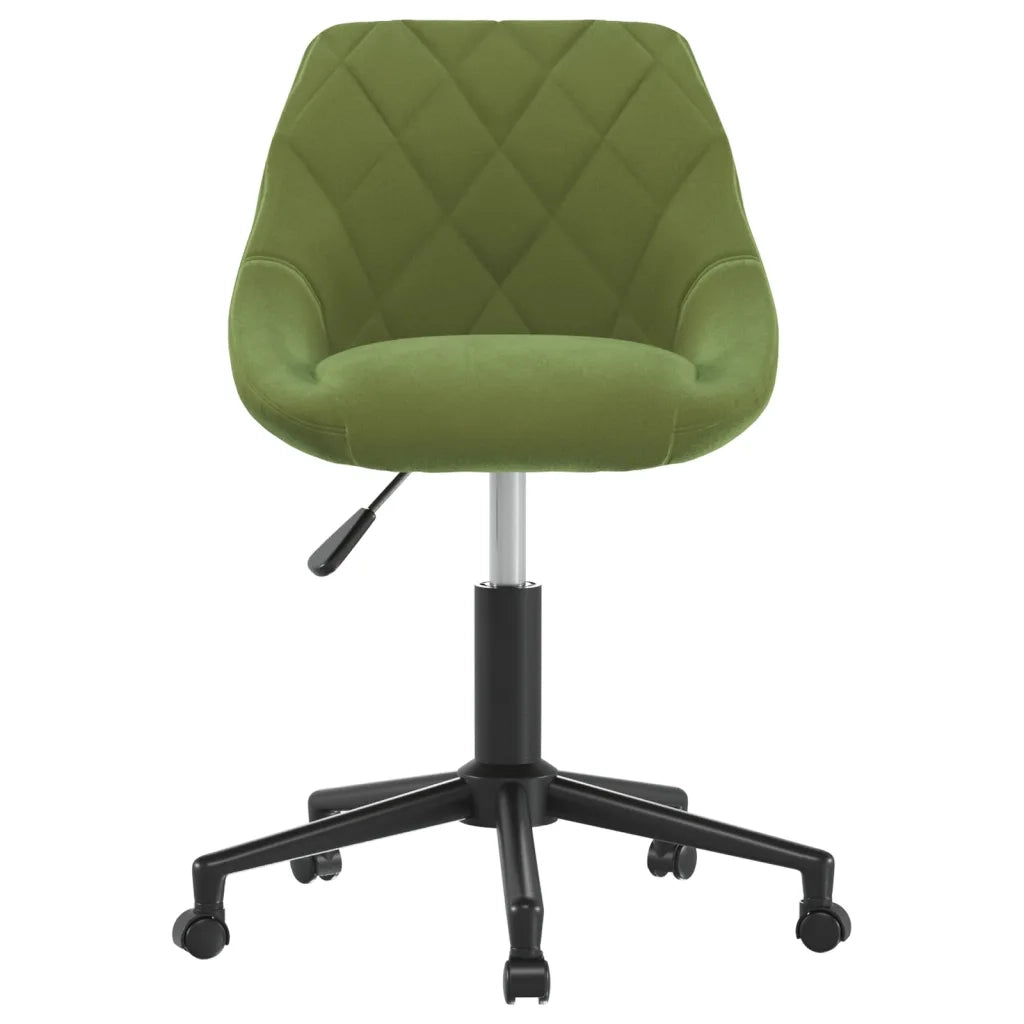 Sedia da Pranzo Girevole Verde Chiaro in Velluto 3089034