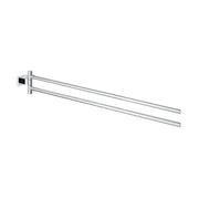 Portasalviette doppio Essentials Cube in metallo, cromo, 44 cm