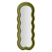 Specchio da parete Miki XL con cornice in velluto verde