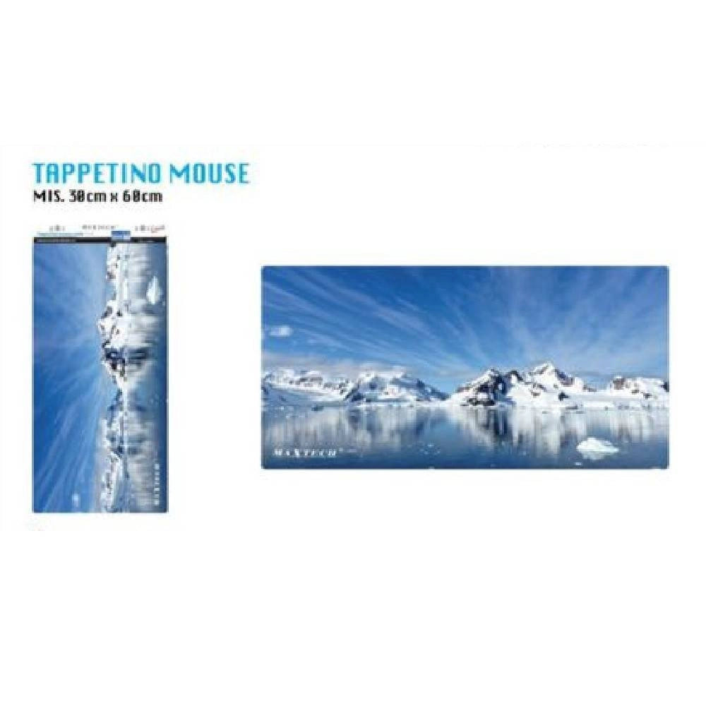 Trade Shop - Tappetino Per Mouse Gamepad Ghiacciai Poggiapolso Pc Computer Maxtech G-mpad20 -