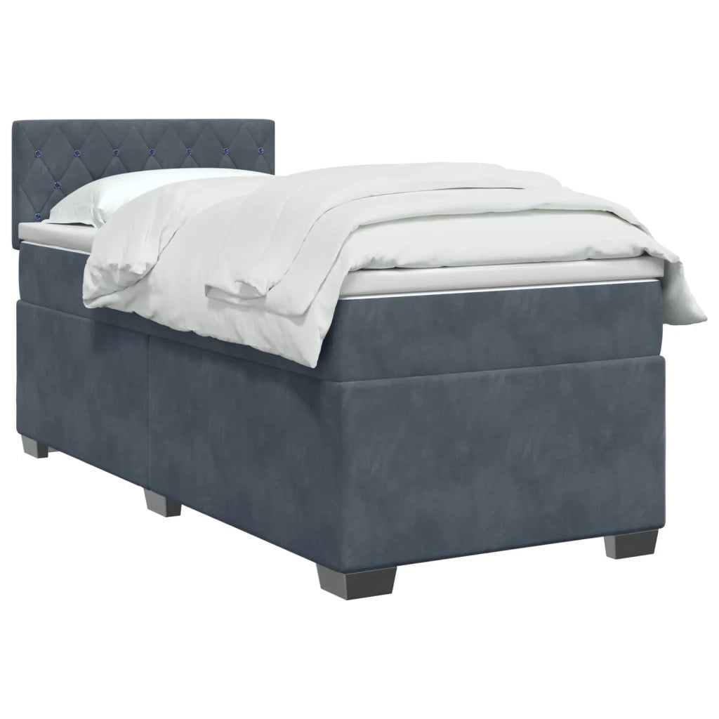 Letto box spring con materasso Grigio Scuro 100 x 200 cm 3450651