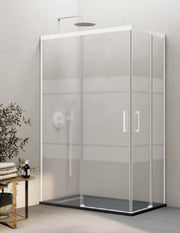 Box doccia ingresso angolare 2+2 THALASSA (BASIC) 85x70 cm Bianco vetro serigrafato