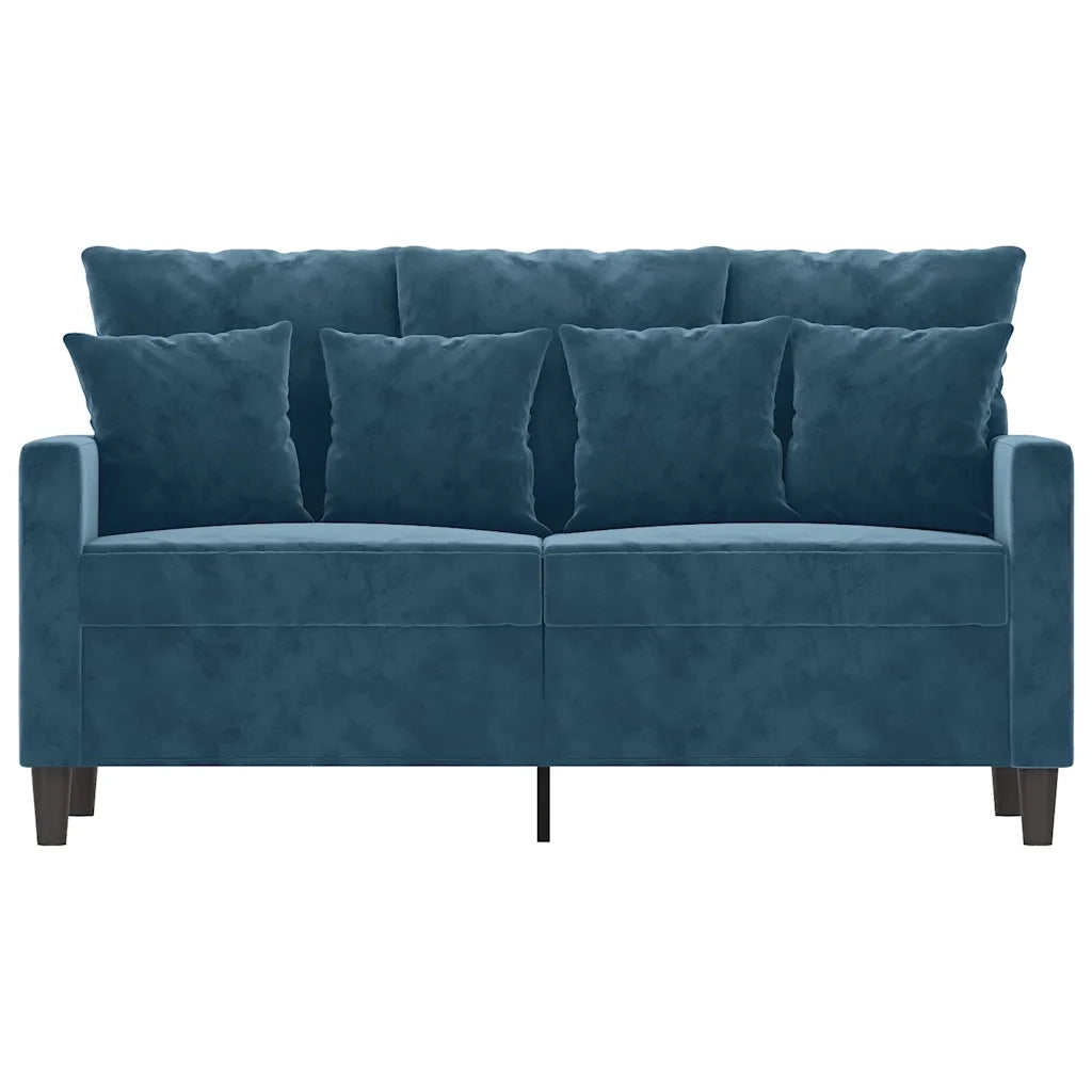 Divano a 2 Posti Blu 120 cm in Velluto 359302