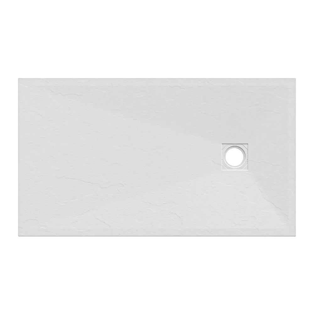 Piatto doccia rettangolare 90x170 cm in marmoresina bianco effetto pietra h3 cm | Milos