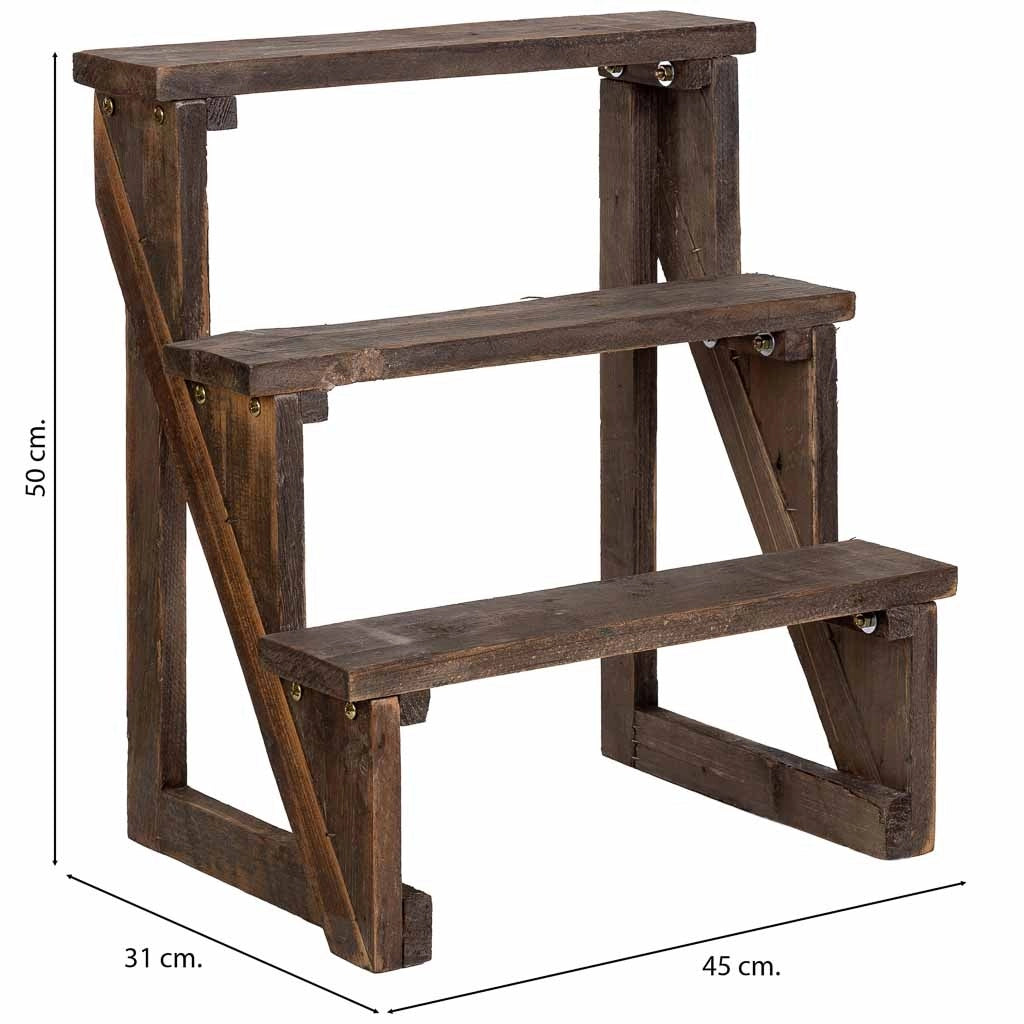 Scaffale a scala in legno 45x31x50h cm