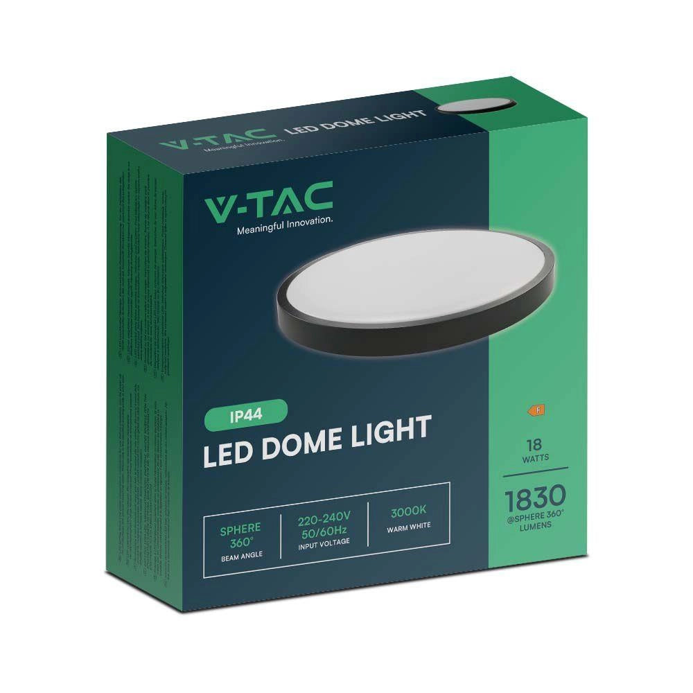 Plafoniera LED V-TAC 18W 25cm IP44 nera 4000K soffitto