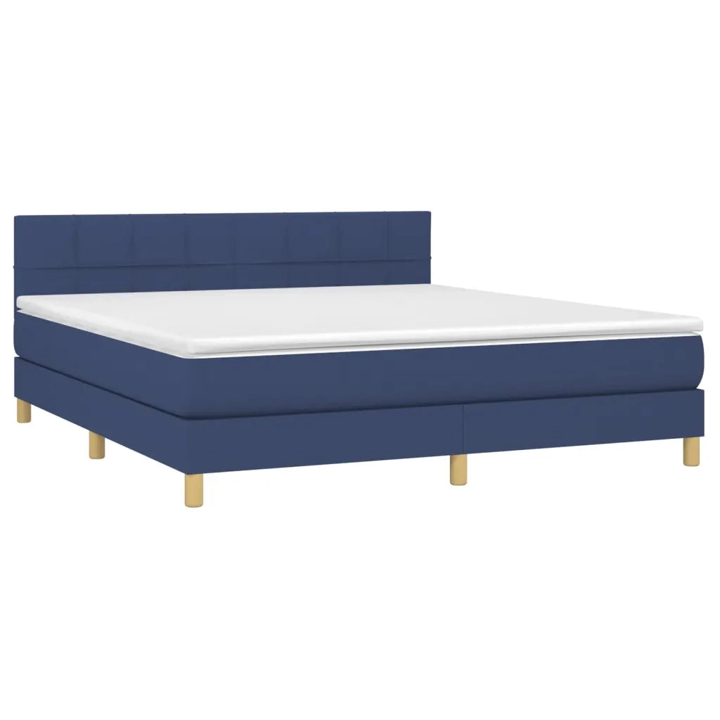 Letto a Molle con Materasso e LED Blu 180x200 cm in Tessuto 3133739