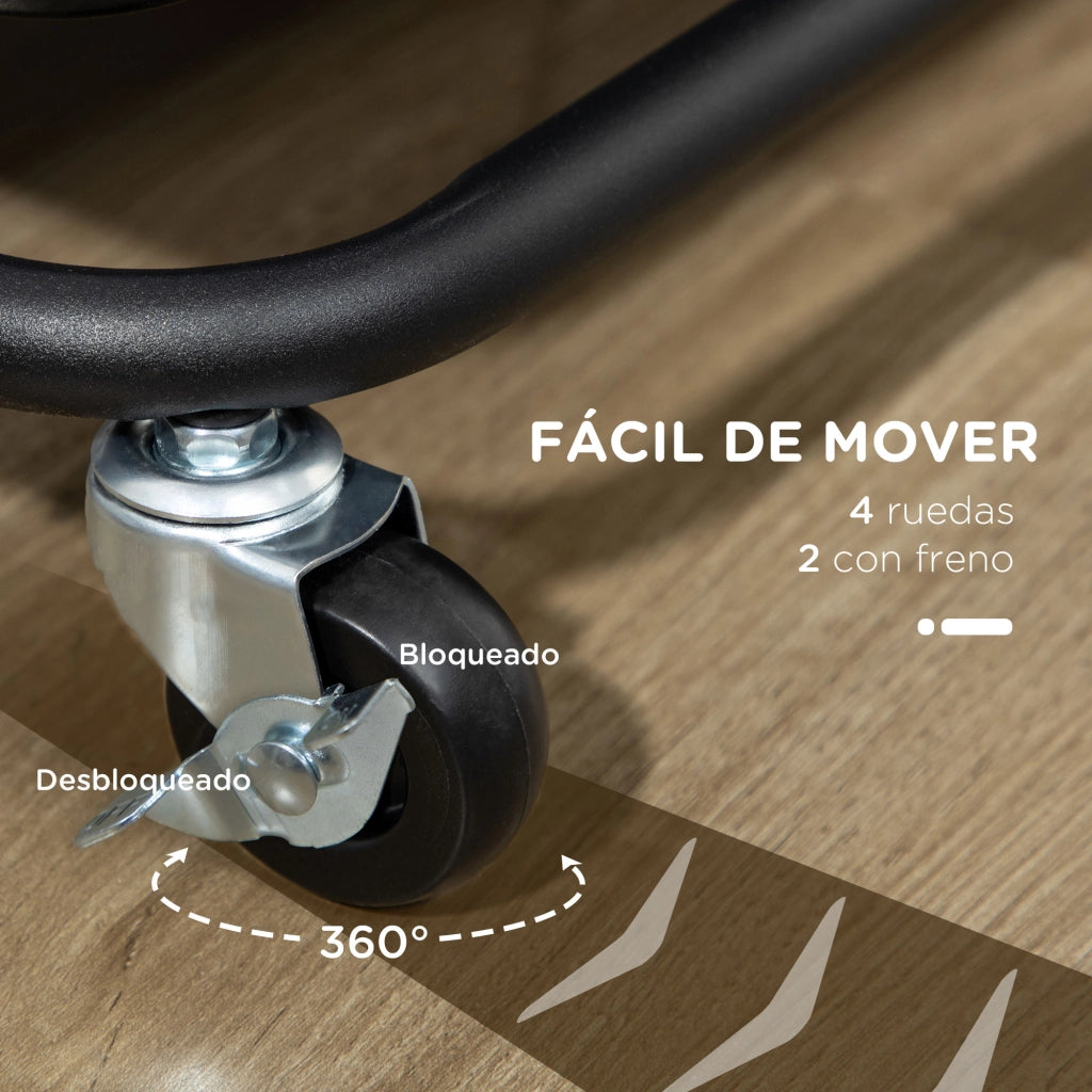 Carrello Multiuso con Cassetti e Ganchi ¨C Minimal ¨C Nero 42x38x86.5 cm