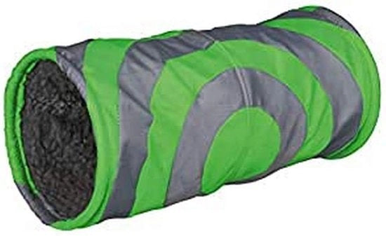 Tunnel per piccoli animali - diametro 15 × altezza 35 cm - grigio/verde - tunnel per giochi per cavia e coniglio