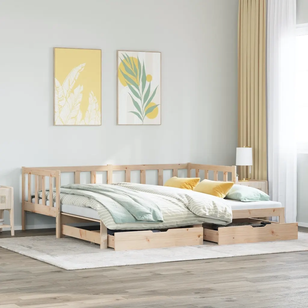 Divano Letto Estraibile con Cassetti senza Materasso 90x200 cm