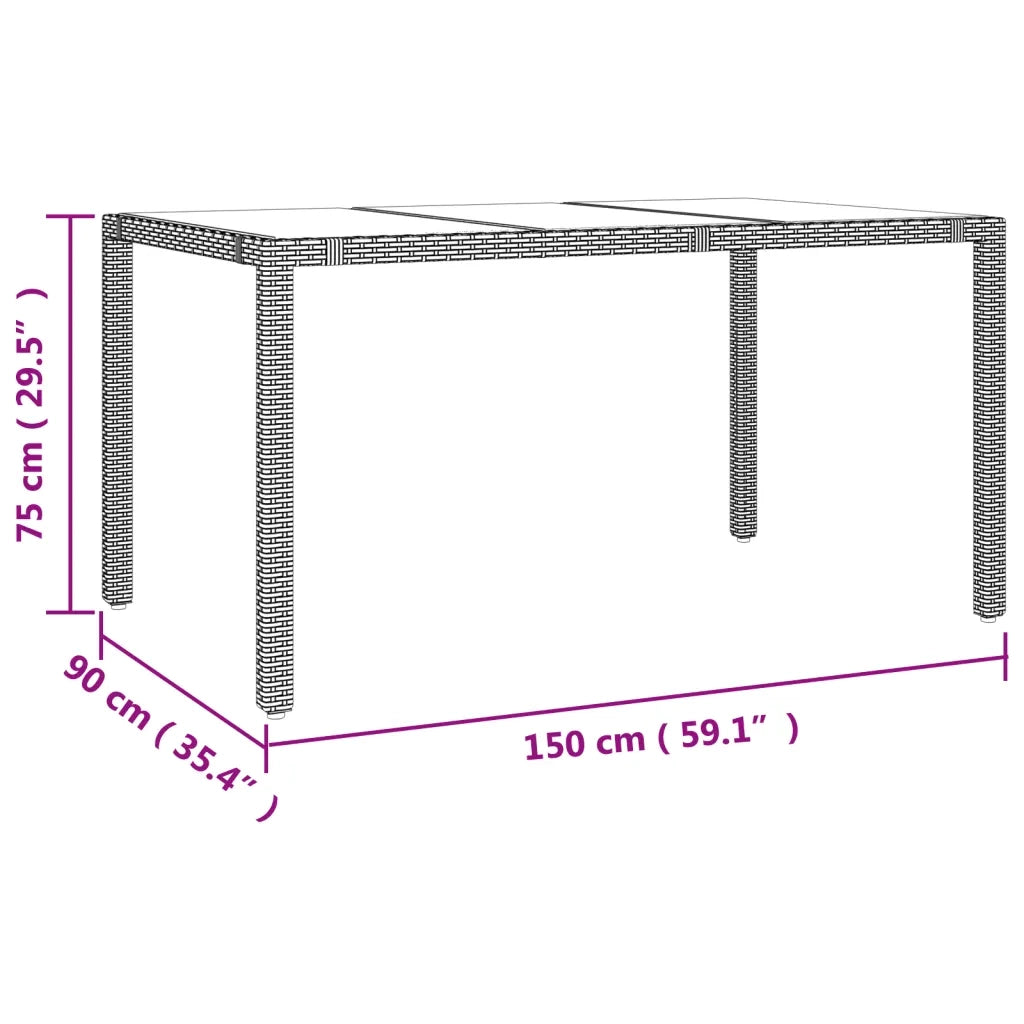 Set da Pranzo da Giardino 5 pz Nero con Cuscini in Polyrattan 3277510