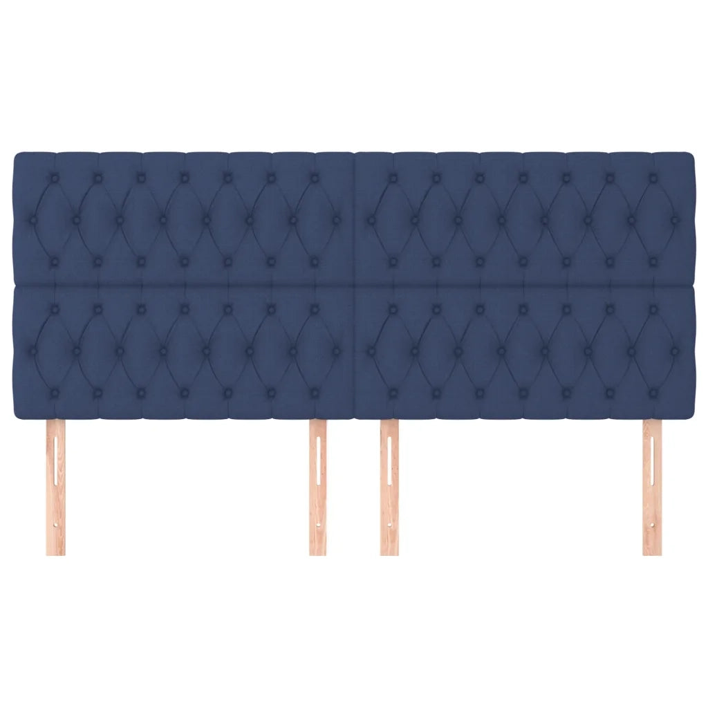 Testiera | Testata Blu 200x7x118/128 cm Tessuto