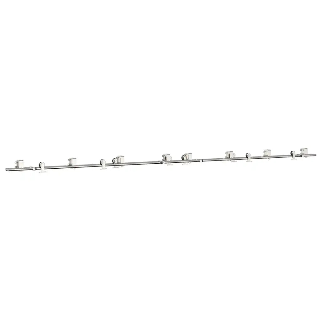 Kit Binari Porta Scorrevole 400 cm Acciaio Inossidabile Argento 3295772