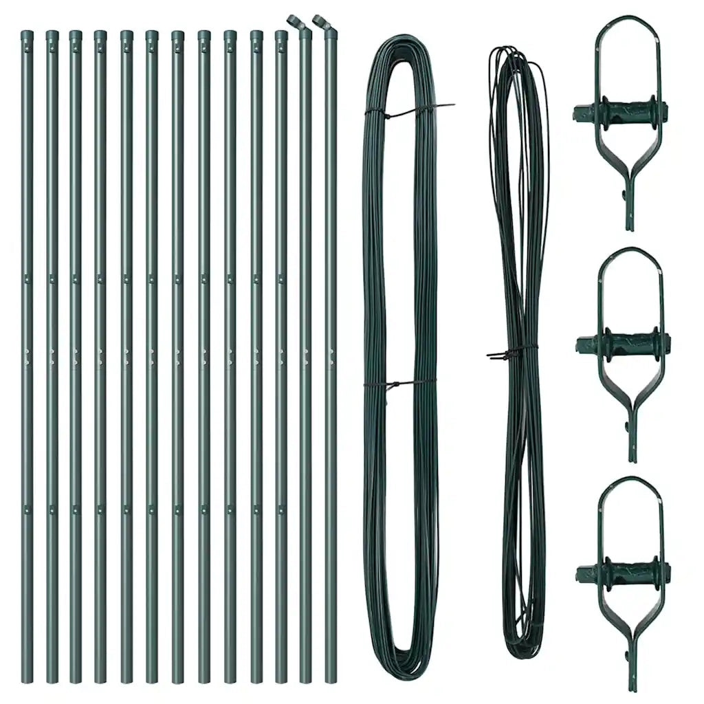 Palo della recinzione 13 pz Verde Acciaio CFW1592584