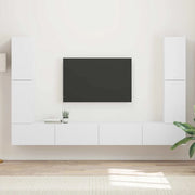 Set mobile TV 8 pcs Bianco Legno multistrato 3409132